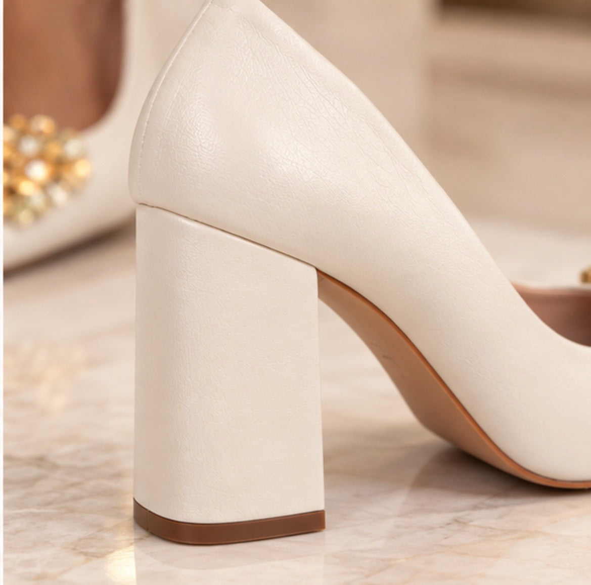 Tacones Diana Cream