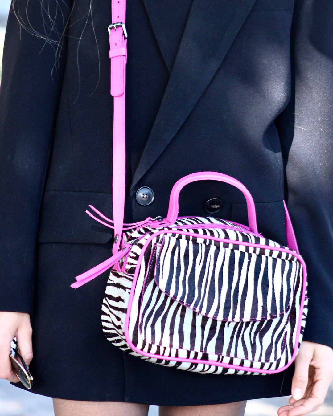 Cartera Baúl Zebra & Pink