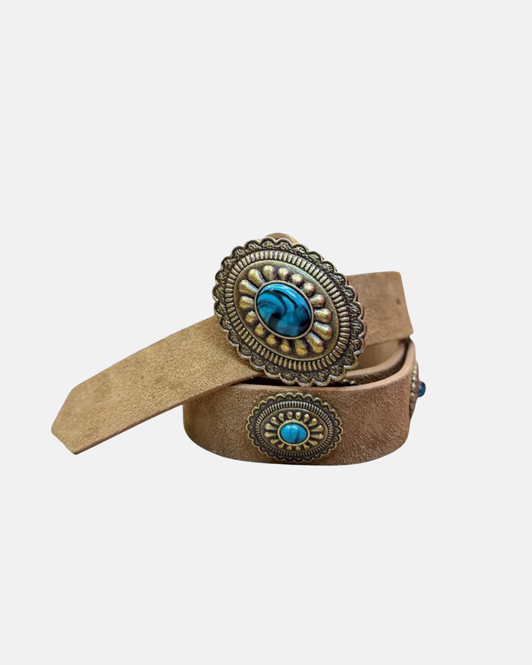 Cinto Gamuza, Herrajes y Turquesa