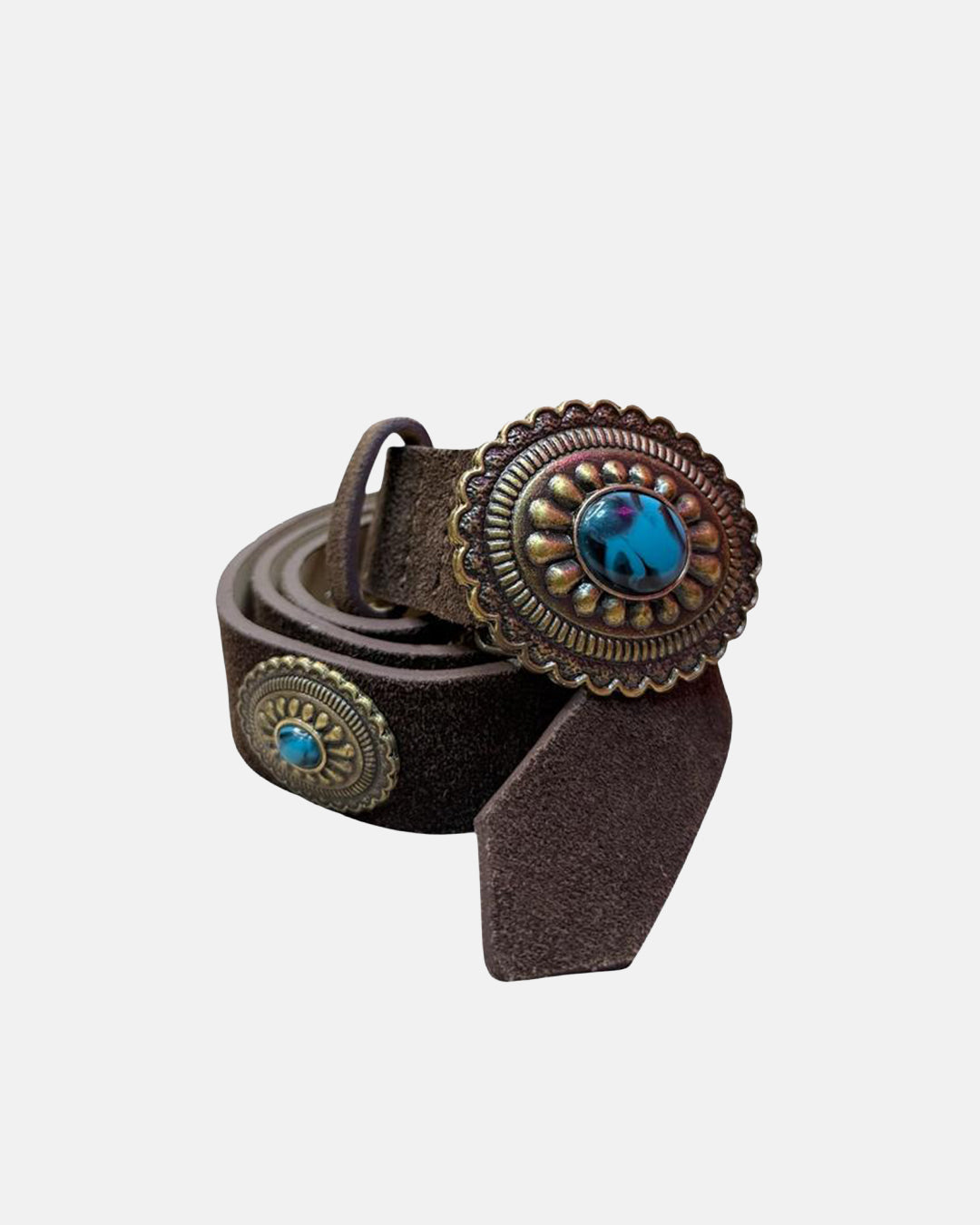 Cinto Gamuza Mocha Turquesa