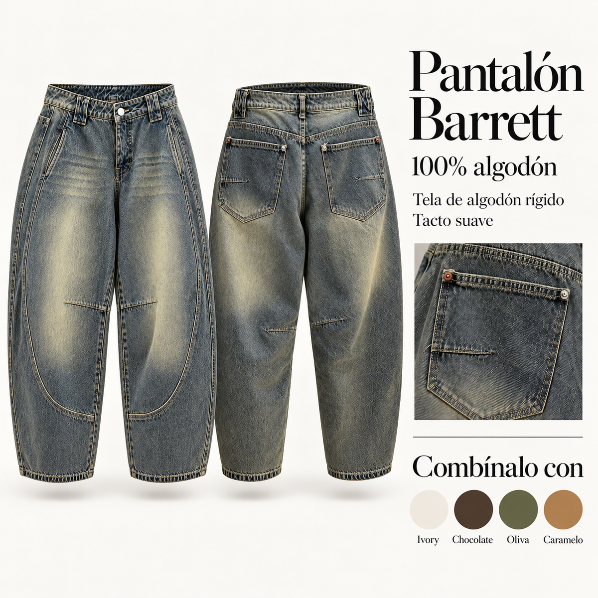 Jeans Barrel Oliva