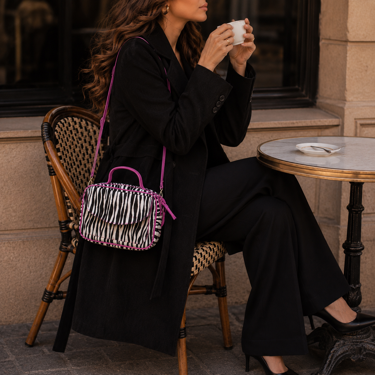 Cartera Baúl Zebra & Pink
