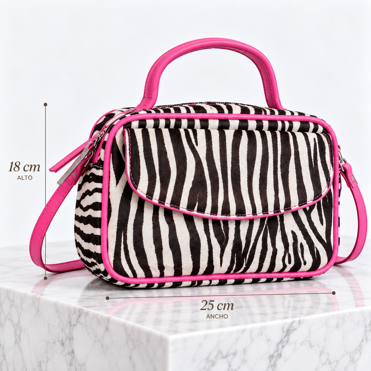 Cartera Baúl Cebra & Pink