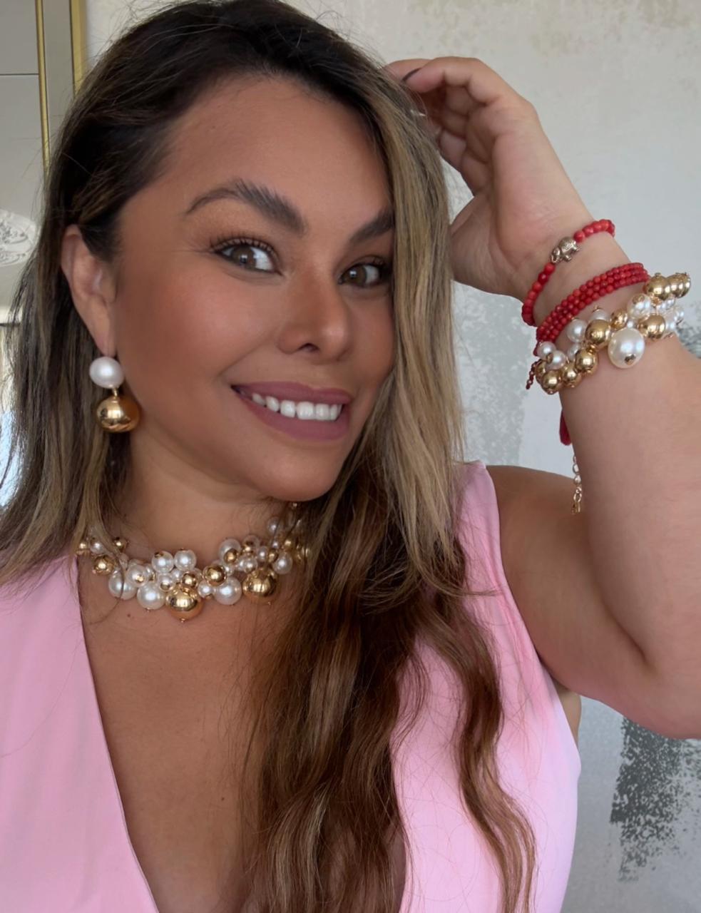 Collar dorado de perlas – Shirley